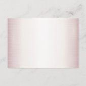 Rose Winter Wedding Bride Golden Shiny Hearts Begleitkarte (Rückseite)