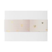 Rose Winter Wedding Bride Golden Shiny Hearts Einladungsbanderole (Rückseitenbeispiel)