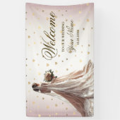 Rose Winter Wedding Bride Golden Shiny Party Banner (Vertikal)