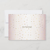 Rose Winter Wedding Bride Golden Shiny Party Dankeskarte (Rückseite)