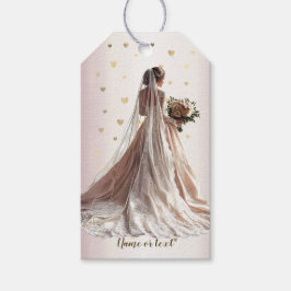 Rose Winter Wedding Bride Golden Shiny Party Geschenkanhänger
