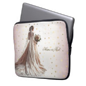 Rose Winter Wedding Bride Golden Shiny Party Laptopschutzhülle (Vorderseite Links)