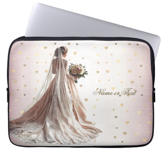 Rose Winter Wedding Bride Golden Shiny Party Laptopschutzhülle (Vorderseite)