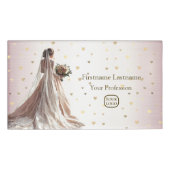 Rose Winter Wedding Bride Golden Shiny Party Namenschild (Vorderseite)