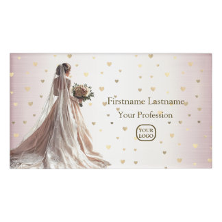 Rose Winter Wedding Bride Golden Shiny Party Namenschild