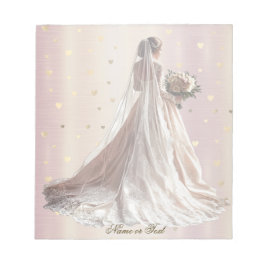 Rose Winter Wedding Bride Golden Shiny Party Notizblock