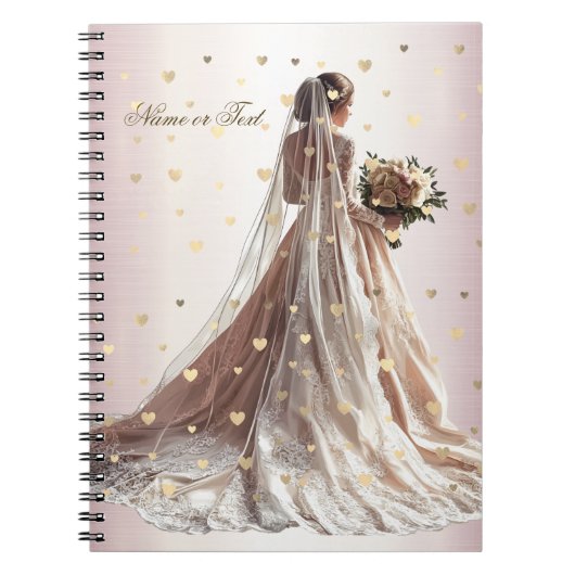 Rose Winter Wedding Bride Golden Shiny Party Notizblock (Vorderseite)