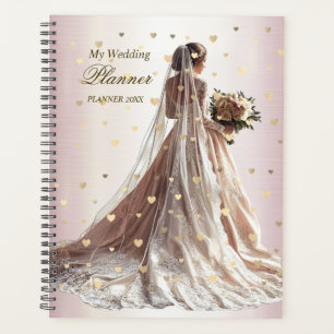 Rose Winter Wedding Bride Golden Shiny Party Planer