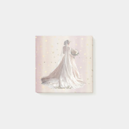 Rose Winter Wedding Bride Golden Shiny Party Post-it Klebezettel