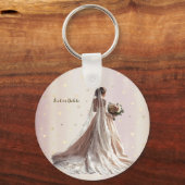 Rose Winter Wedding Bride Golden Shiny Party Schlüsselanhänger (Vorderseite)
