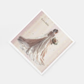 Rose Winter Wedding Bride Golden Shiny Party Serviette (Ecke)