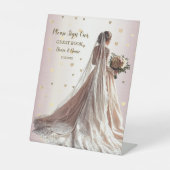 Rose Winter Wedding Bride Golden Shiny Party Sockelschild (Vorderseite)