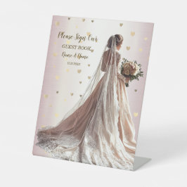 Rose Winter Wedding Bride Golden Shiny Party Sockelschild