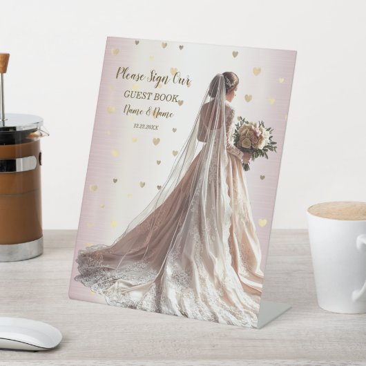 Rose Winter Wedding Bride Golden Shiny Party Sockelschild (In SItu)