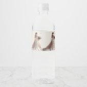 Rose Winter Wedding Bride Golden Shiny Party Wasserflaschenetikett (Vorderseite)