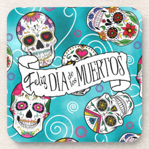 Rose Wirbel Türkis ID725 Getränkeuntersetzer