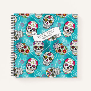 Rose Wirbel Türkis ID725 Notizblock