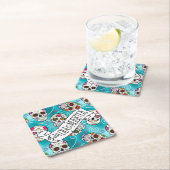 Rose Wirbel Türkis ID725 Rechteckiger Pappuntersetzer (Vor Ort)