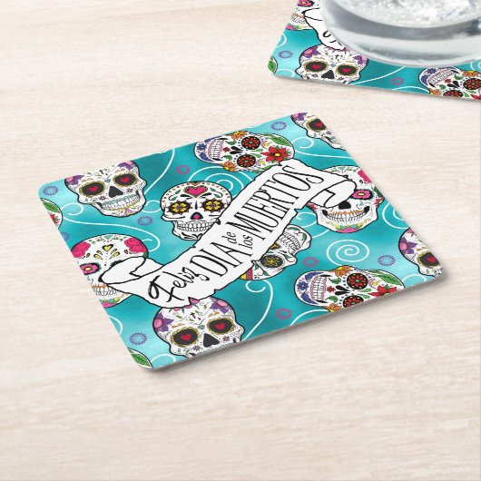 Rose Wirbel Türkis ID725 Rechteckiger Pappuntersetzer (angewinkelt)