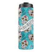 Rose Wirbel Türkis ID725 Thermosbecher (Vorderseite)