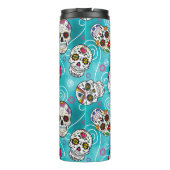 Rose Wirbel Türkis ID725 Thermosbecher (Rückseite)