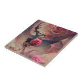 Rose wirft dunkle Fantasie-abstrakte Kunst auf Fliese (Seite)