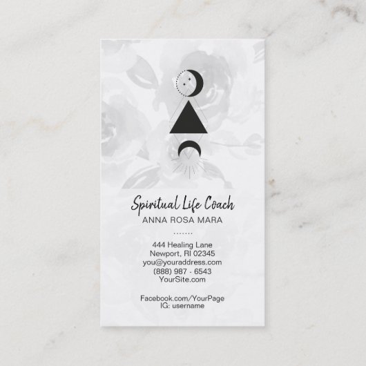 *~* Rose Wisteria Alchemy Moon Triangle Blume Visitenkarte (Rückseite)