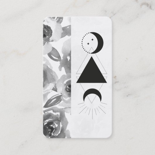 *~* Rose Wisteria Alchemy Moon Triangle Floral Visitenkarte (Vorderseite)