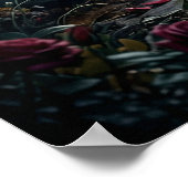 Rose Wolf Midnight Garden Poster (Ecke)