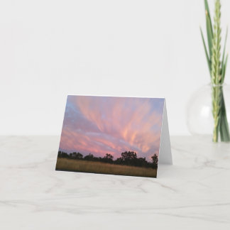 Rose Wolken, die den Himmel singen, um notecard zu Dankeskarte