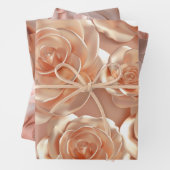 Rose-Wrapping Paper Flat Sheet Set 3 Geschenkpapier Set (Beispiel)