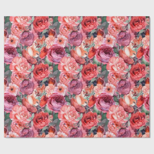 Rose-Wrapping Paper Roll Geschenkpapier (Flach)