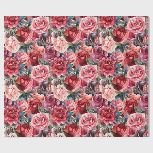 Rose-Wrapping Paper Roll Geschenkpapier (Flach)