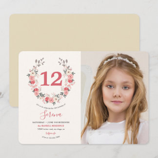 Rose Wreath Birthday Einladung