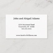 Rose "Wreath Dairy Farm" Visitenkarte (Rückseite)