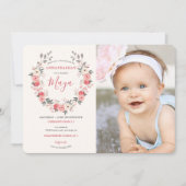 Rose Wreath Einladung (Vorderseite)