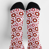 Rose Wreath Polka Pattern for Red Rose Lovers Socken (Oben)