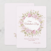 Rose Wreath Valentinstag Grußkarte Einladung (Vorne/Hinten)