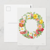Rose Wreath Vintag Postkarte (Vorne/Hinten)