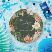 Rose Wreath Vintages Blumengrün Brautparty Pappteller (Party)