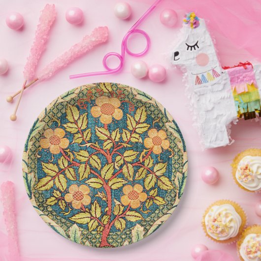 Rose Wreath von William Morris, beliebtes Design  Pappteller (Party)