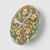 Rose Wreath von William Morris, beliebtes Design Runde Wanduhr (Winkel)