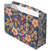 Rose Wreath, William Morris große Geschenktasche Geschenktüte (Rückseite Schrägansicht)