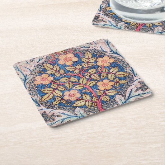 Rose Wreath, William Morris Rechteckiger Pappuntersetzer (angewinkelt)