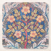 Rose Wreath, William Morris Rechteckiger Pappuntersetzer (Vorderseite)