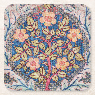 Rose Wreath, William Morris Rechteckiger Pappuntersetzer