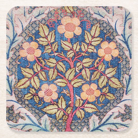 Rose Wreath, William Morris Rechteckiger Pappuntersetzer (Vorderseite)