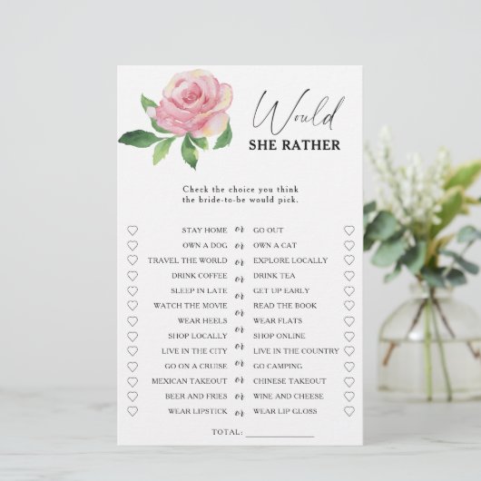 Rose - Würde sie lieber Brautparty spielen (Stehend Vorderseite)