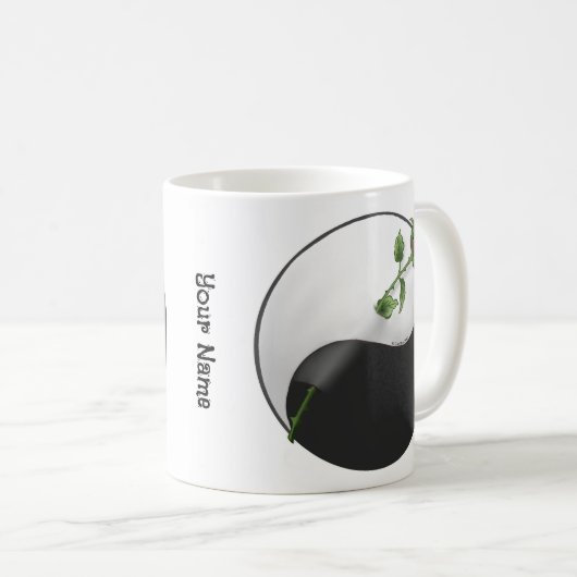Rose Yin Yang Kaffeetasse (VorderseiteRechts)