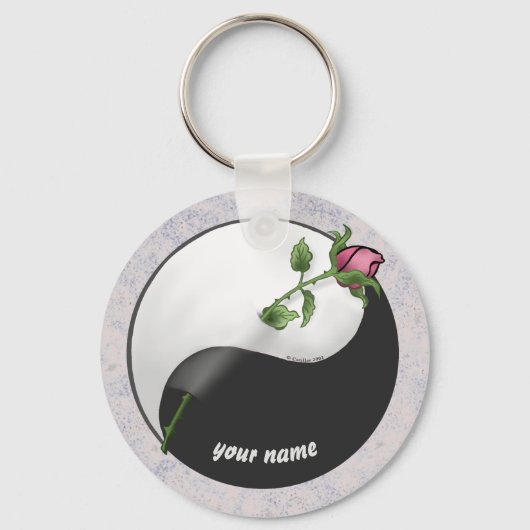 Rose Yin Yang Schlüsselanhängers Schlüsselanhänger (Vorderseite)